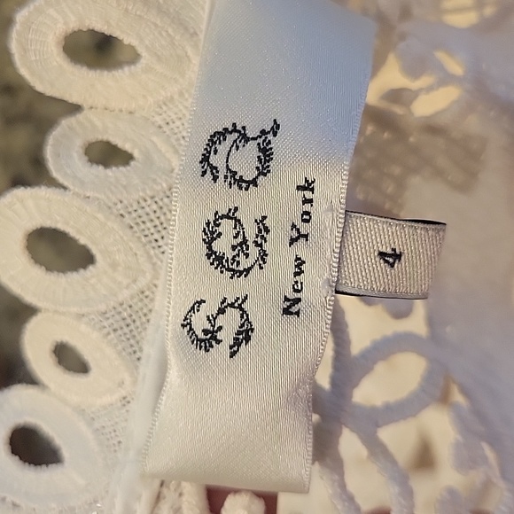 Sea New York Sz 4 Cream Lace Ruffle Cocktail Dress - Picture 12 of 13